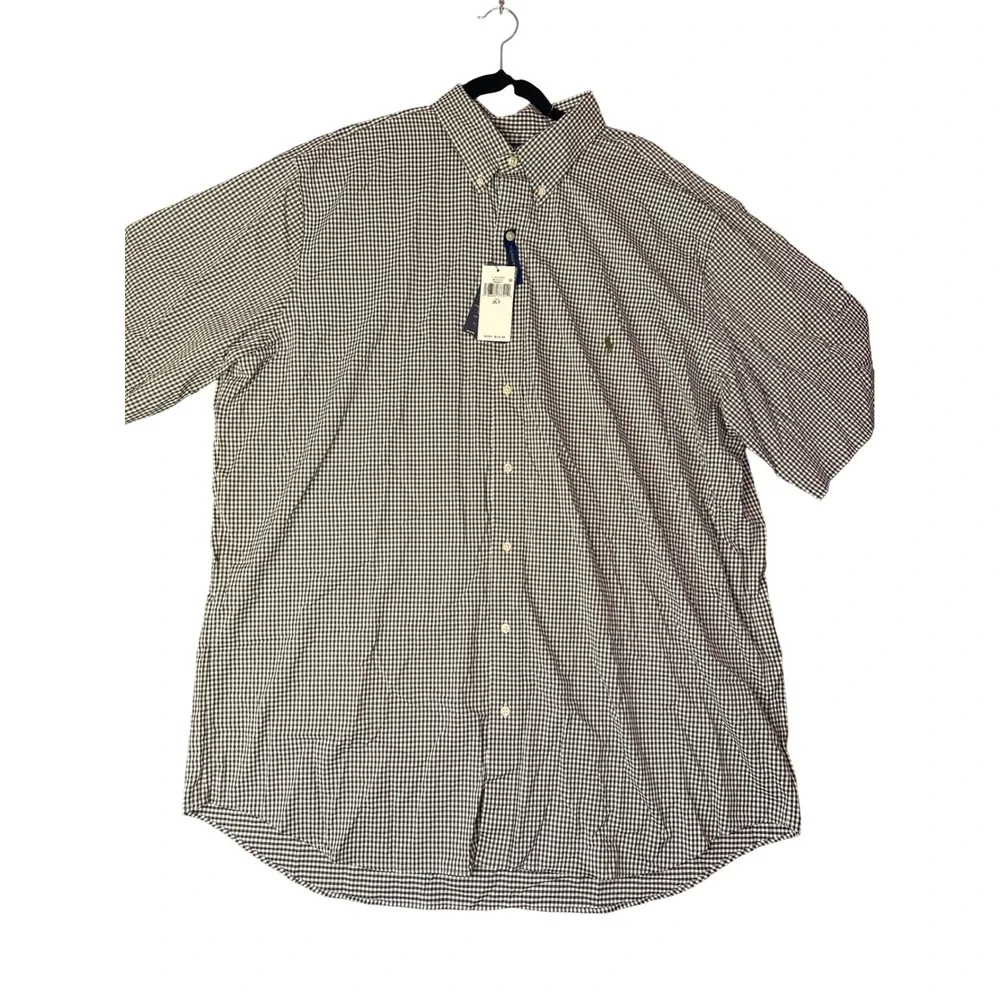 Polo Ralph Lauren Mens 2XLT Gingham Performance Shirt Green White 711961265004